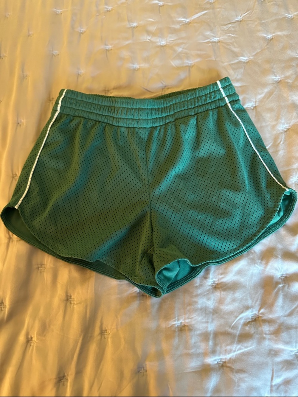 Old Navy Green Mesh Shorts with White Trim